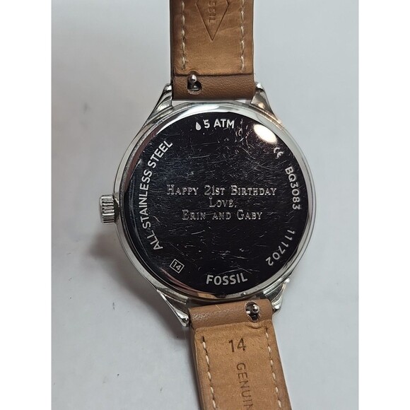 Fossil Suitor BQ3083 Womens Quartz Watch Cream Dial Brown Leather New Battery - Picture 12 of 12